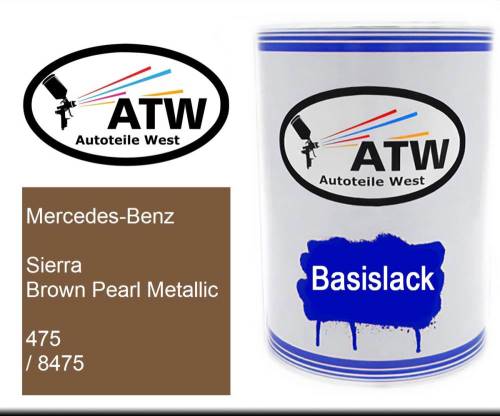 Mercedes-Benz, Sierra Brown Pearl Metallic, 475 / 8475: 500ml Lackdose, von ATW Autoteile West.